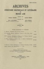 Archives D'Histoire Litteraire Et Doctrinale Du Moyen-Age LVI - 1989