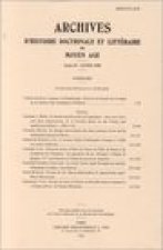 Archives D'Histoire Litteraire Et Doctrinale Du Moyen-Age LXV - 1998