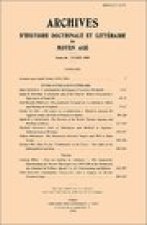 Archives D'Histoire Litteraire Et Doctrinale Du Moyen-Age LXVI - 1999