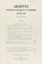 Archives D'Histoire Litteraire Et Doctrinale Du Moyen-Age LXVIII - 2001