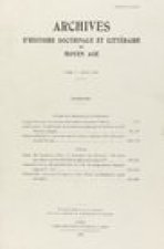 Archives D'Histoire Litteraire Et Doctrinale Du Moyen-Age LXXI - 2004