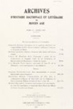 Archives D'Histoire Litteraire Et Doctrinale Du Moyen-Age LXXIV - 2007