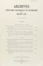 Archives D'Histoire Litteraire Et Doctrinale Du Moyen-Age LXXVI - 2009