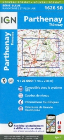 Parthenay - Thenezay 1 : 25 000 Carte Topographique Serie Bleue Itineraires de Randonnee
