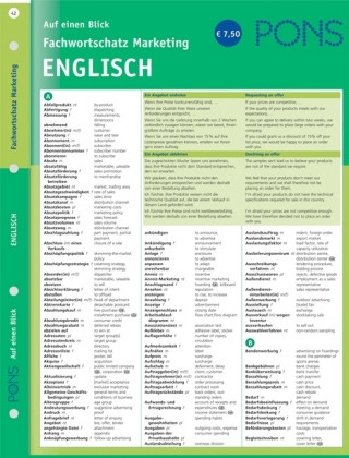 Fachwortschatz auf einen Blick. Deutsch - Englisch. Marketing. RSR 2006