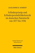 Erfinderprinzip und Erfinderpersoenlichkeitsrecht im deutschen Patentrecht von 1877 bis 1936