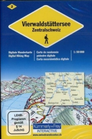 KuF Schweiz Digitale Wanderkarte 02 Vierwaldstättersee - Zentralschweiz 1 : 50 000