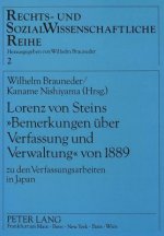 Lorenz Von Steins -Bemerkungen Ueber Verfassung Und Verwaltung- Von 1889