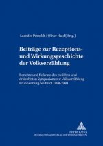 Beitraege Zur Rezeptions- Und Wirkungsgeschichte Der Volkserzaehlung