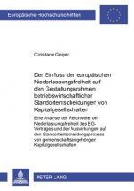 Einfluss Der Europaeischen Niederlassungsfreiheit Auf Den Gestaltungsrahmen Betriebswirtschaftlicher Standortentscheidungen Von Kapitalgesellschaften