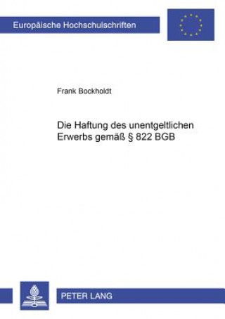 Haftung Des Unentgeltlichen Erwerbers Gemaess 822 Bgb