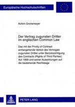 Vertrag Zugunsten Dritter Im Englischen Common Law