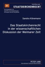 Staatskirchenrecht in Der Wissenschaftlichen Diskussion Der Weimarer Zeit