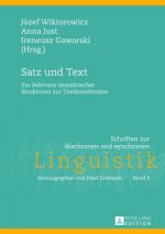 Satz und Text; Zur Relevanz syntaktischer Strukturen zur Textkonstitution