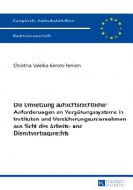 Die Umsetzung aufsichtsrechtlicher Anforderungen an Vergütungssysteme in Instituten und Versicherungsunternehmen aus Sicht des Arbeits- und Dienstvert