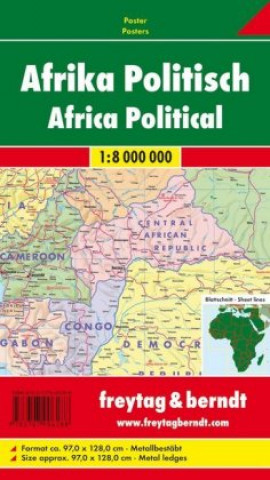 Afrika 1 : 8 000 000.  Poster mit Metallbestäbung