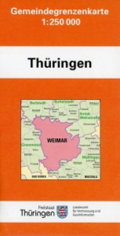 Gemeindegrenzkarte Thüringen 1 : 250 000