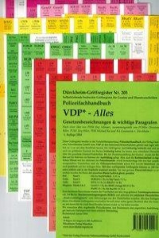 VDP - Alles,  Dürckheim Griffregister Nr. 203 zur Markierung von Gesetzesbezeichnungen und Paragrafen im Polizeifachhandbuch, 288 bedruckte Aufkleber 