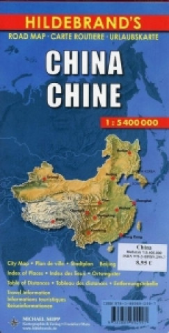 China 1 : 5 400 000. Hildebrand's Urlaubskarte