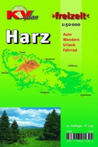 Harz (Gesamtharz-Karte), KVplan, Wanderkarte/Harzklub-Wanderwege/Freizeitkarte/Radkarte, 1:50.000