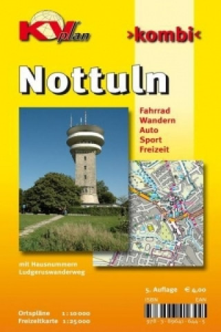 Nottuln, KVplan, Radkarte/Wanderkarte/Stadtplan, 1:25.000 / 1:10.000