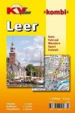 Leer, KVplan, Radkarte/Wanderkarte/Stadtplan, 1:25.000 / 1:15.000 / 1:7.500