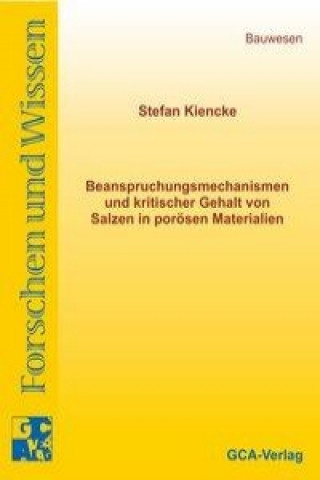 Beanspruchungsmechanismen und kritischer  Gehalt von Salzen in porösen Materialien