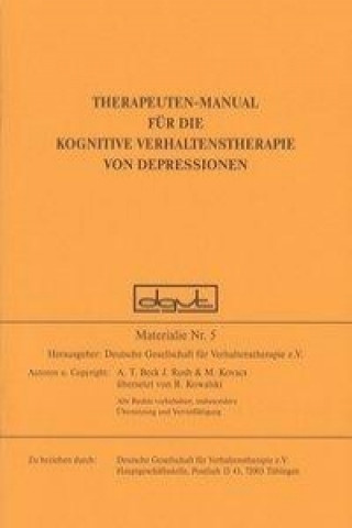 Therapeuten-Manual für die kognitive Verhaltenstherapie von Depressionen