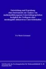 Entwicklung und Erprobung eines Instruments zur Analyse von mathematikbezogenen Unterrichtsgesprächen bezüglich des Vorliegens einer metakognitiv-disk