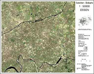Landschaften aus dem Weltraum Essen Satellitenbildkarte 1: 50.000