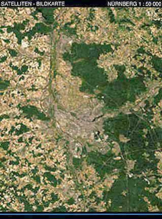 Landschaften aus dem Weltraum Nürnberg Satellitenbildkarte 1:50.000