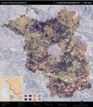 Landschaften aus dem Weltraum Brandenburg Satellitenbildkarte 1:  300.000