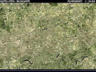 Landschaften aus dem Weltraum Ruhrgebiet Satellitenbildkarte 1: 50.000