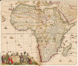 Historische Landkarte: Afrika 1698  (Plano)