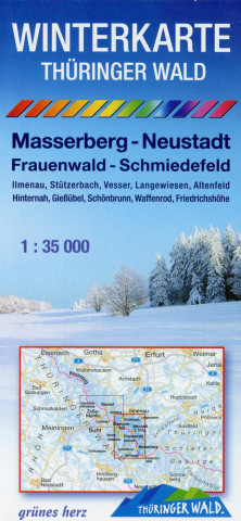 Thüringer Wald - Masserberg, Neustadt, Frauenwald, Schmiedefeld 1 : 35 000 Winterkarte