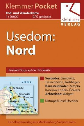 Usedom Nord Rad- und Wanderkarte 1 : 50 000