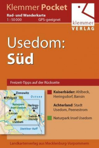 Usedom Süd. Rad- und Wanderkarte 1 : 50 000