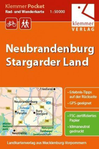 Klemmer Pocket Rad- und Wanderkarte Neubrandenburg - Stargarder Land 1 : 50 000