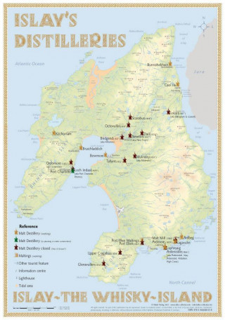 Islay's Distilleries Tasting Map 34 x 24cm