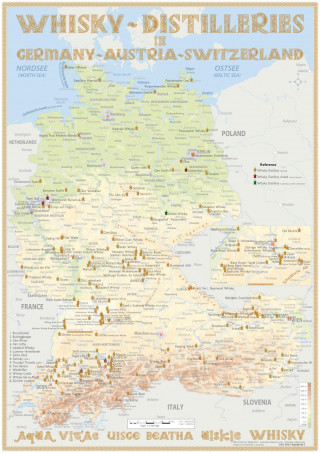 Whisky Distilleries D/A/CH - Tasting Map 24x34cm