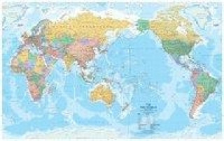 Politische Weltkarte 1 : 30 000 000 mit Pazifik-Ansicht