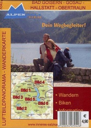 Bad Goisern - Gosau - Hallstatt - Obertraun Luftbildpanorama-Wanderkarte