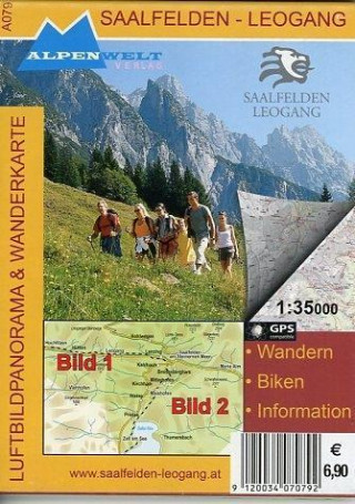 Saalfelden - Leogang 1 : 35 000 Luftbildpanorama & Wanderkarte