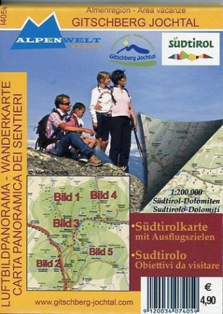 Almenregion - Gitschberg Jochtal Luftbildpanorama & Wanderkarte