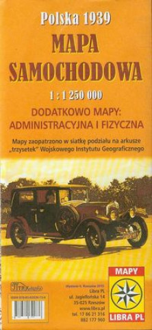 Polska 1939 Mapa samochodowa 1:1 250 000
