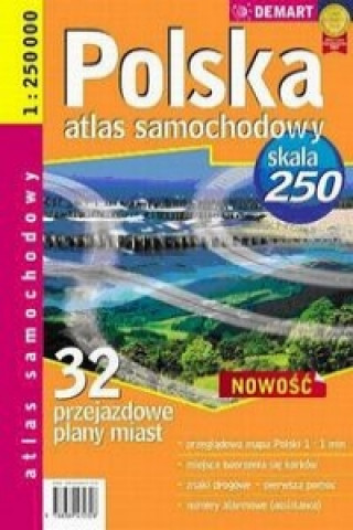 Polska 1:250 000 32 przejazdowe plany miast Atlas samochodowy