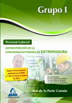 Grupo I, personal laboral, Administración de la Comunidad Autónoma de Extremadura. Test de la parte común