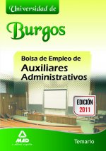 Auxiliares Administrativos, bolsa de empleo, Universidad de Burgos. Temario