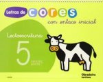 Letras de cores, lectoescritura, Educación Infantil. Caderno 5