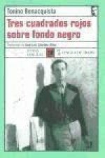 Tres cuadrados rojos sobre fondo negro